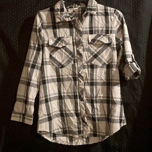 Lou Si Ran black and white plaid top